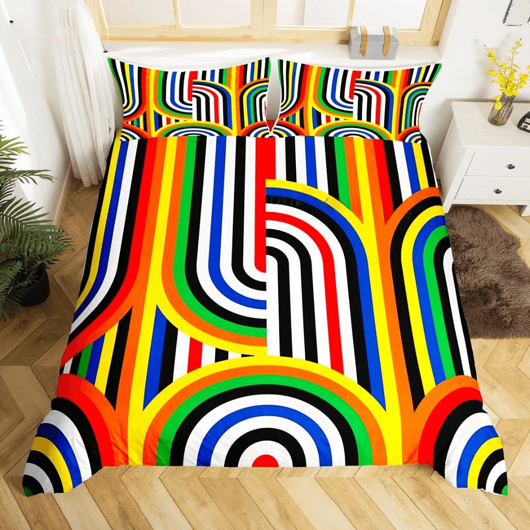 Geometric 3D illusion quilt cover bedroom décor