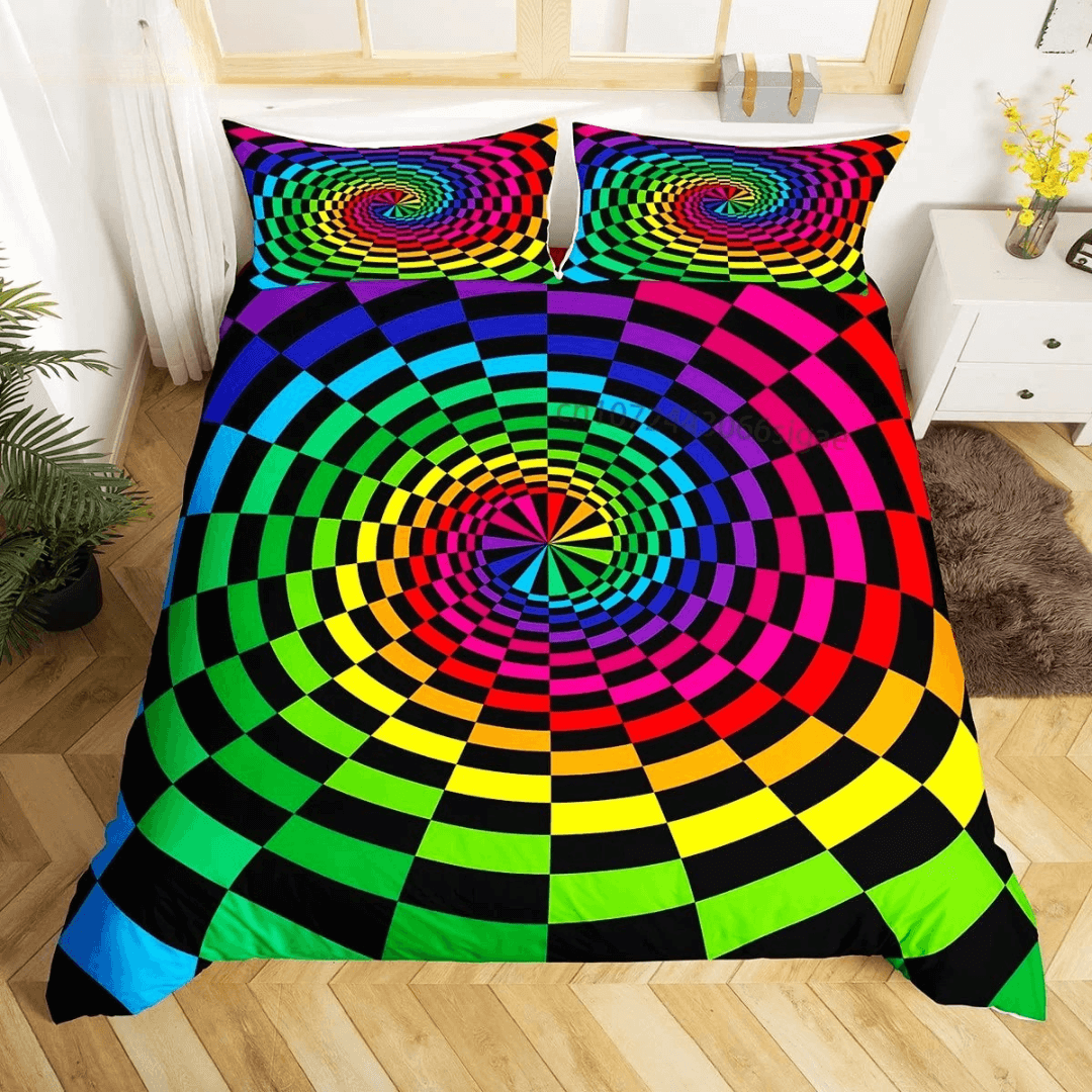 Vortex illusion quilt cover for minimalist bedroom