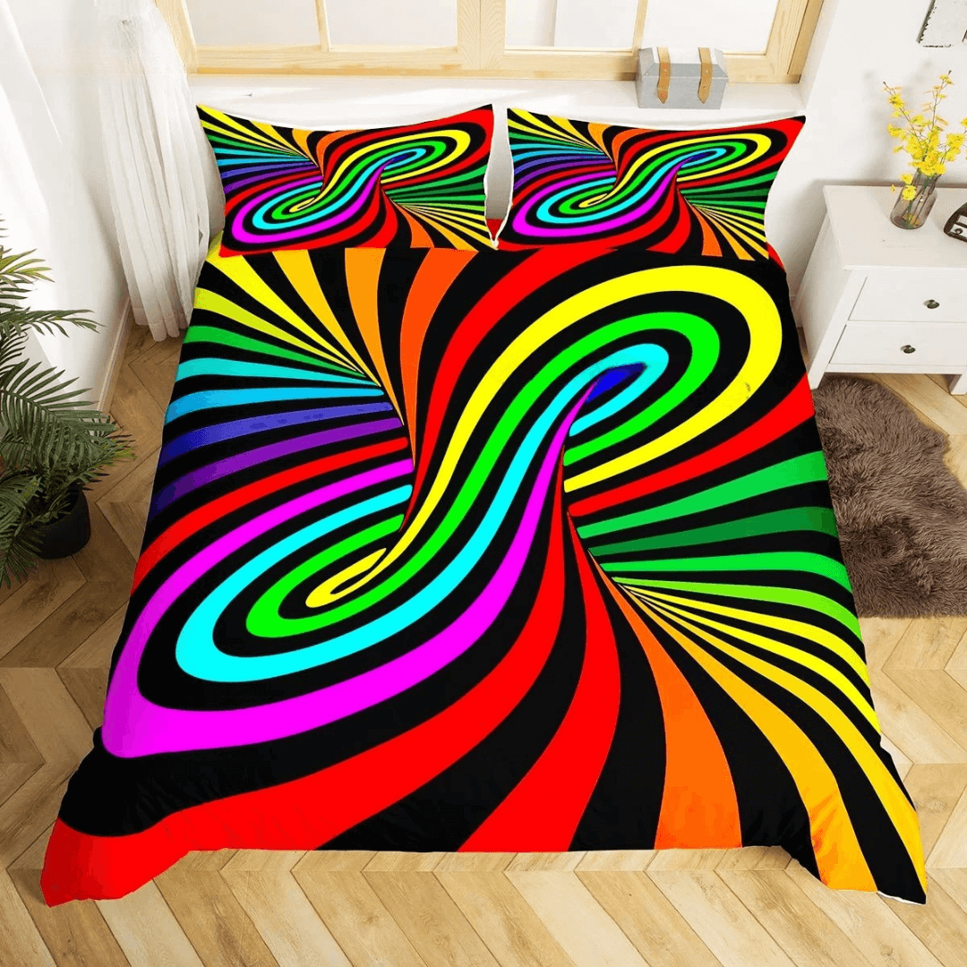 Optical bedding illusion quilt cover in 3D design