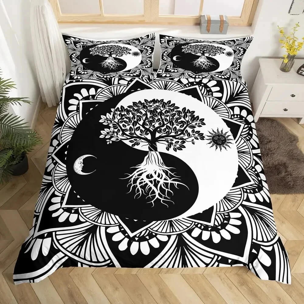 3D Yin Yang Bedding Set Boho Duvet Cover