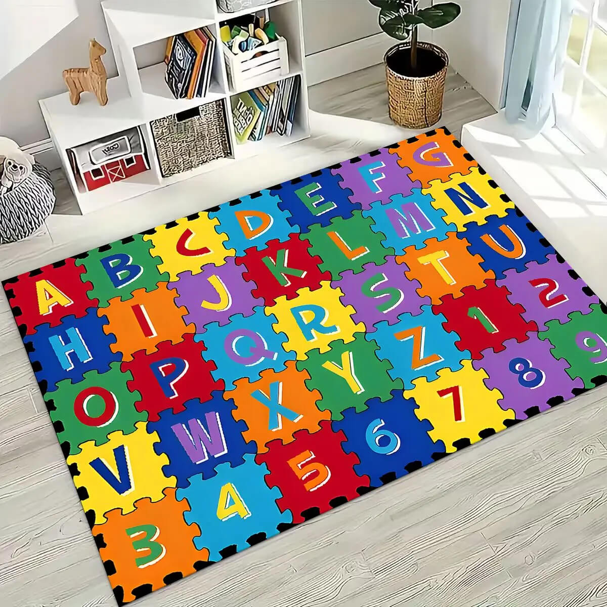 ABC kids educational floor mat with animals