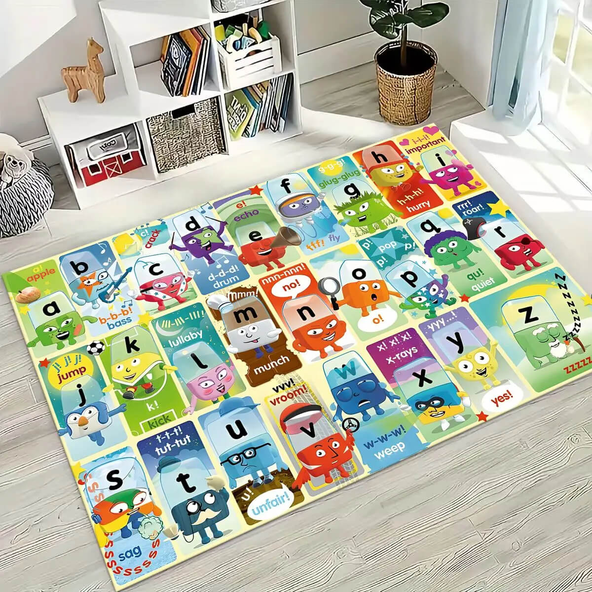 Alphabet learning carpet for nursery and play area