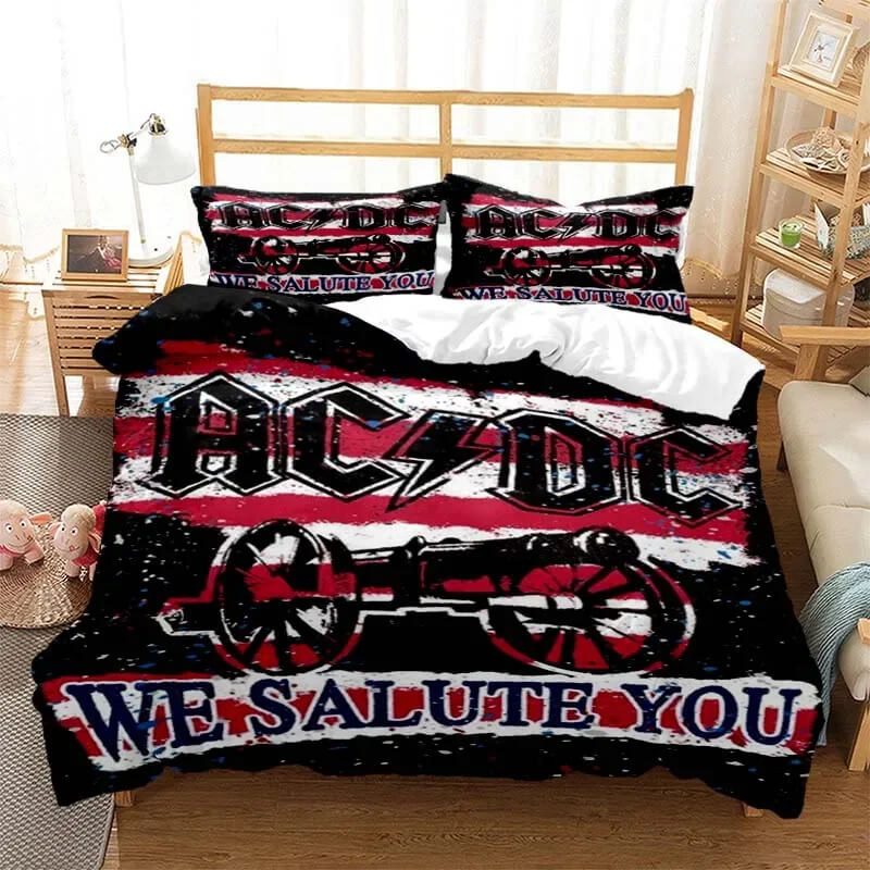AC/DC print bedding for teenagers