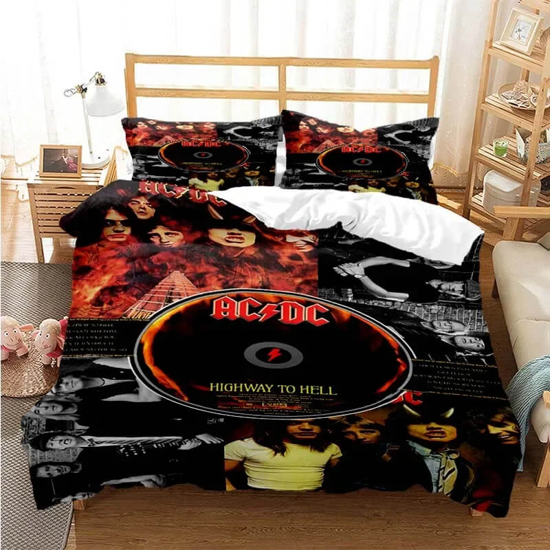 Black AC/DC duvet cover for teens