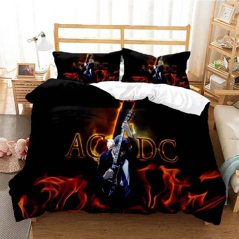 Rock band bedroom décor duvet cover