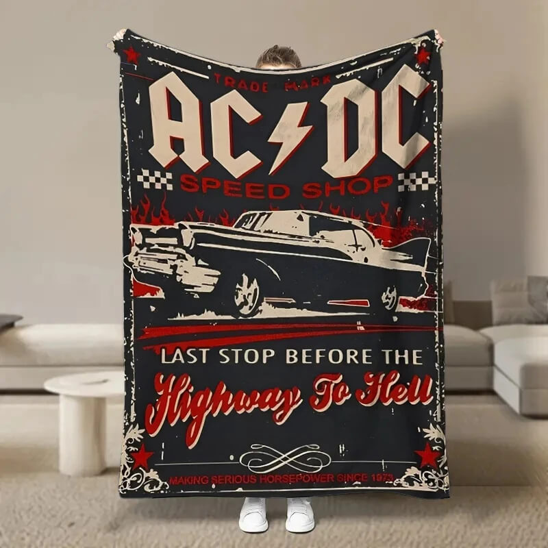 Teen room rock band blanket AC/DC