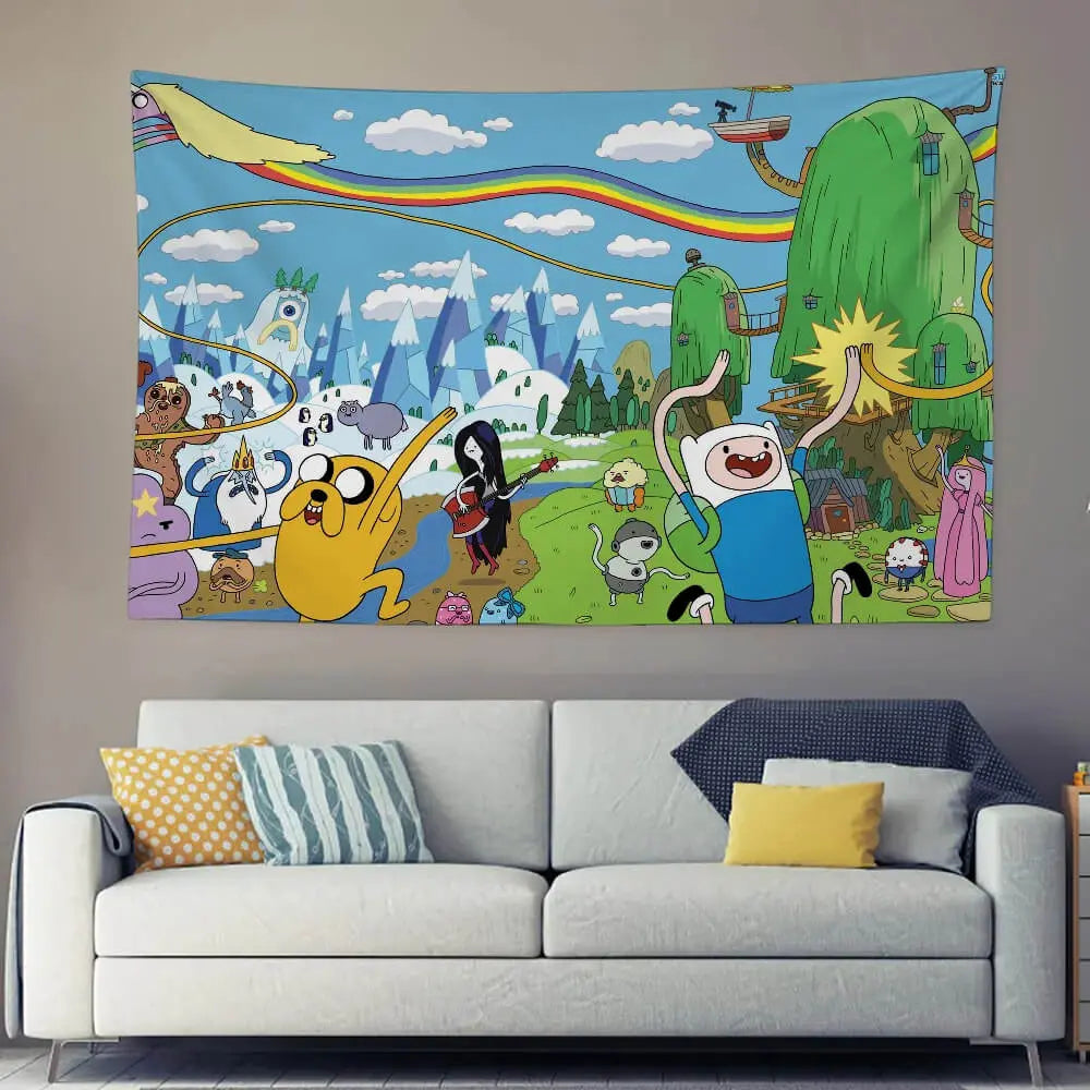 Adventure Time Marceline The Vampire Queen & Princess Bubblegum Kids Tapestry Zirconic