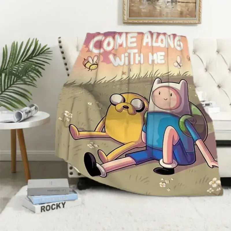 Adventure Time Finn &amp; Jake Throw Blanket Zirconic