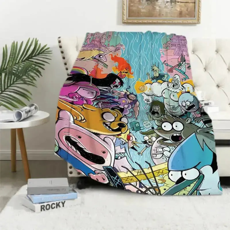 Adventure Time Marceline The Vampire Queen & Flame Princess Throw Blanket Zirconic