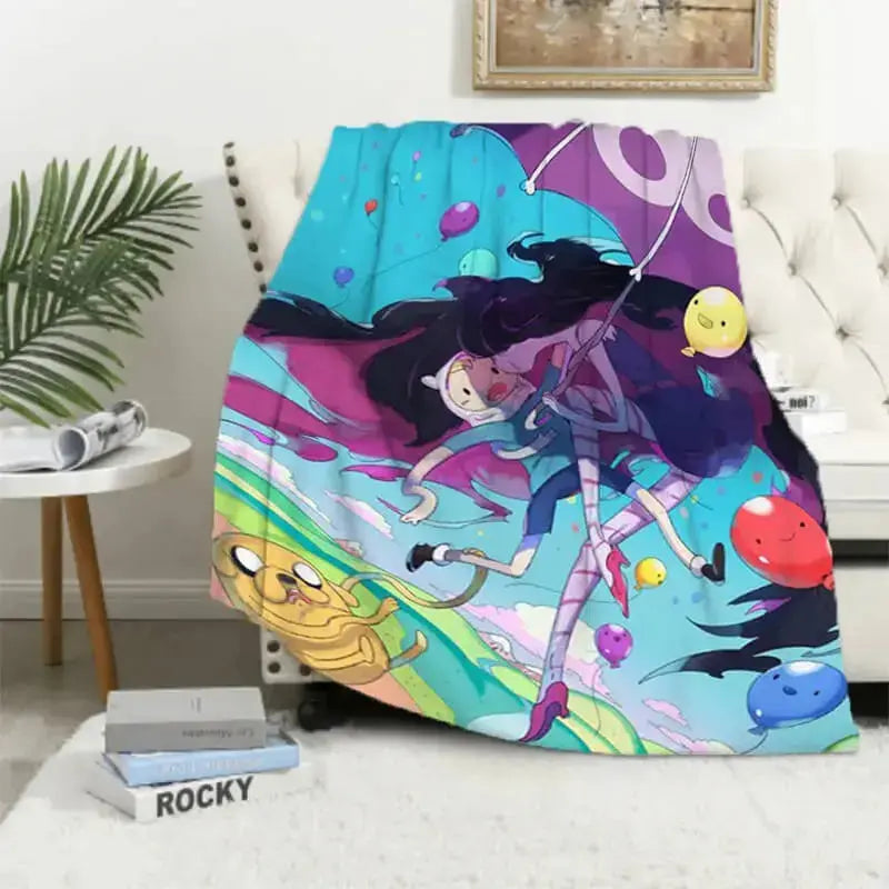 Adventure Time Finn & Marceline The Vampire Queen Kids Throw Blanket Zirconic