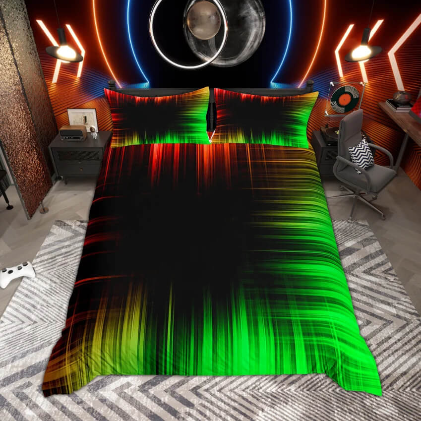 Soft and durable neon lights duvet cover set