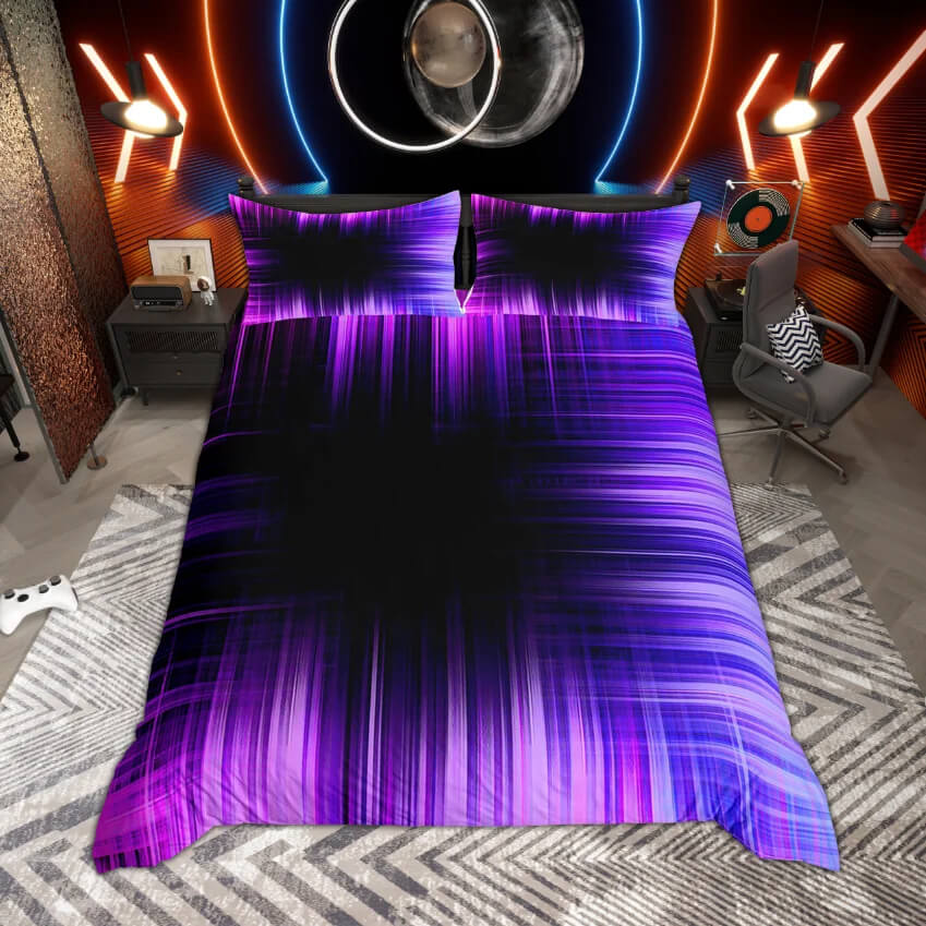 Abstract neon doona cover for stylish bedroom decor