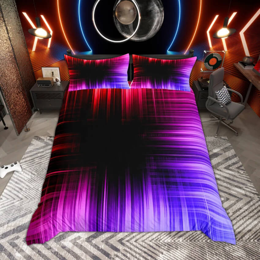 Abstract colorful duvet cover for urban bedroom style