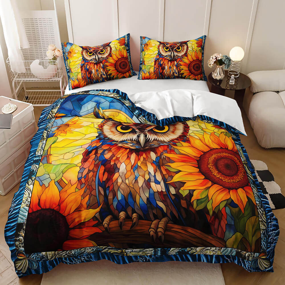 owl animal themed bedding set for kids