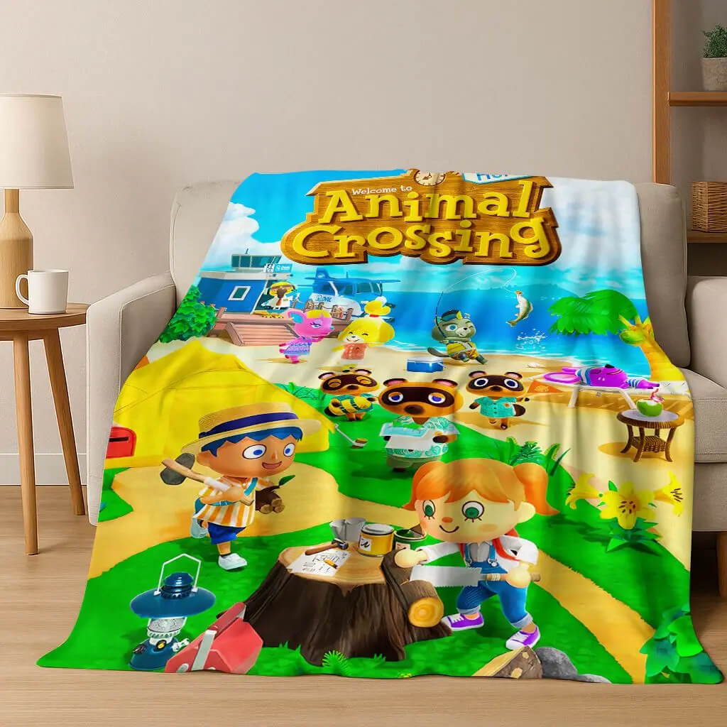 Animal Crossing Wild World blanket soft flannel throw