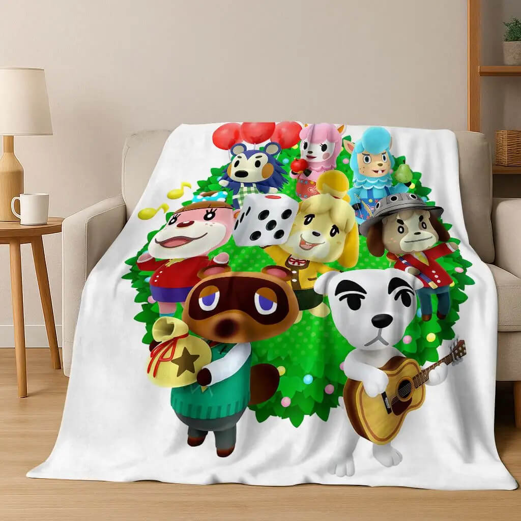 Soft Animal Crossing couch blanket