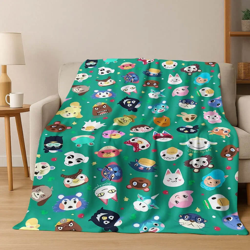 Lightweight Animal Crossing blanket for travel