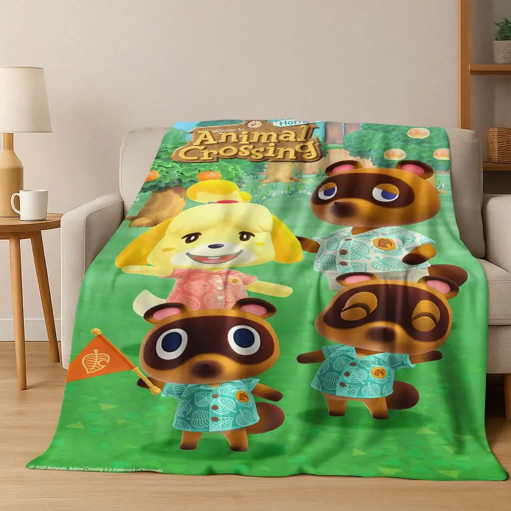 Animal Crossing plush throw blanket HD design
