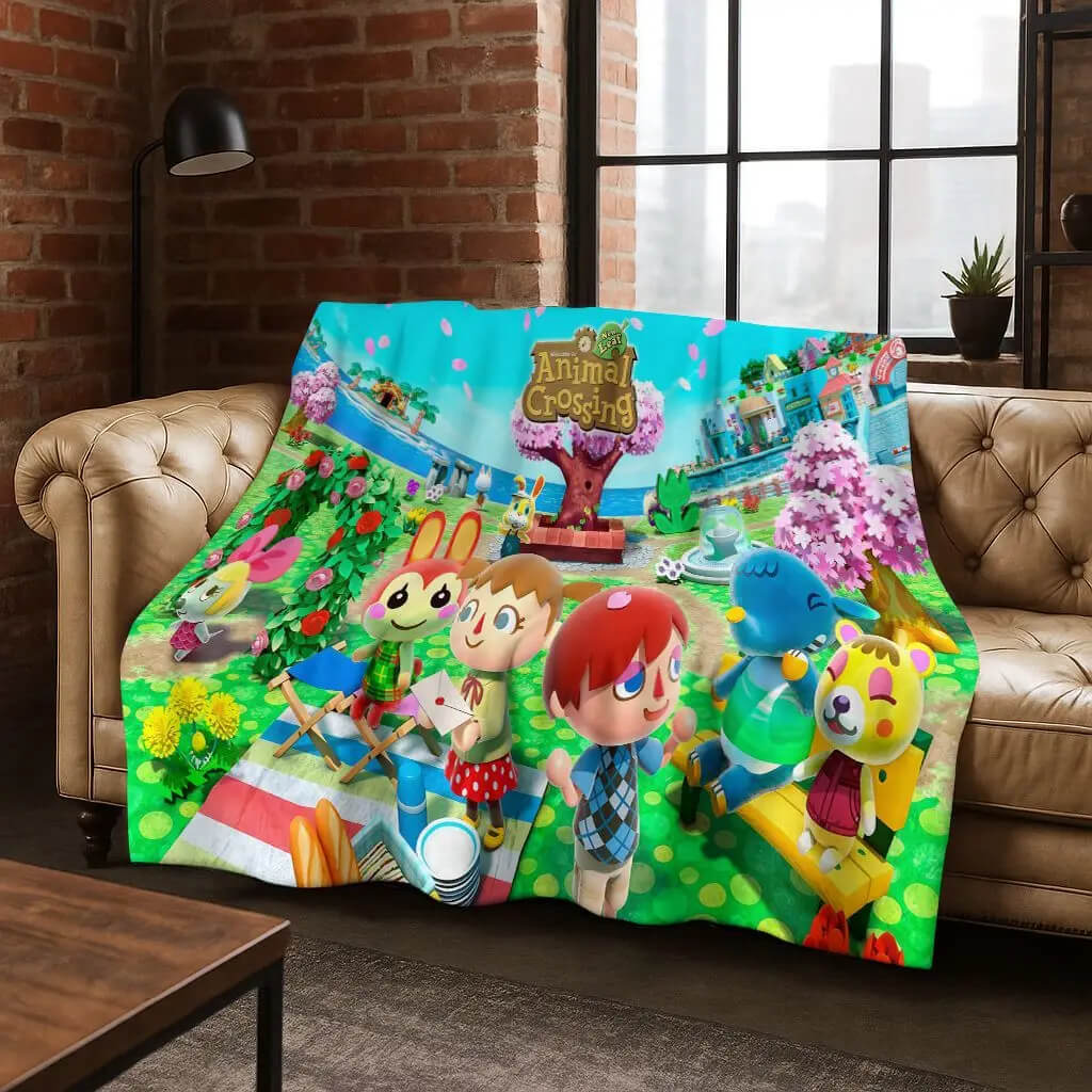 Animal Crossing character blanket HD print