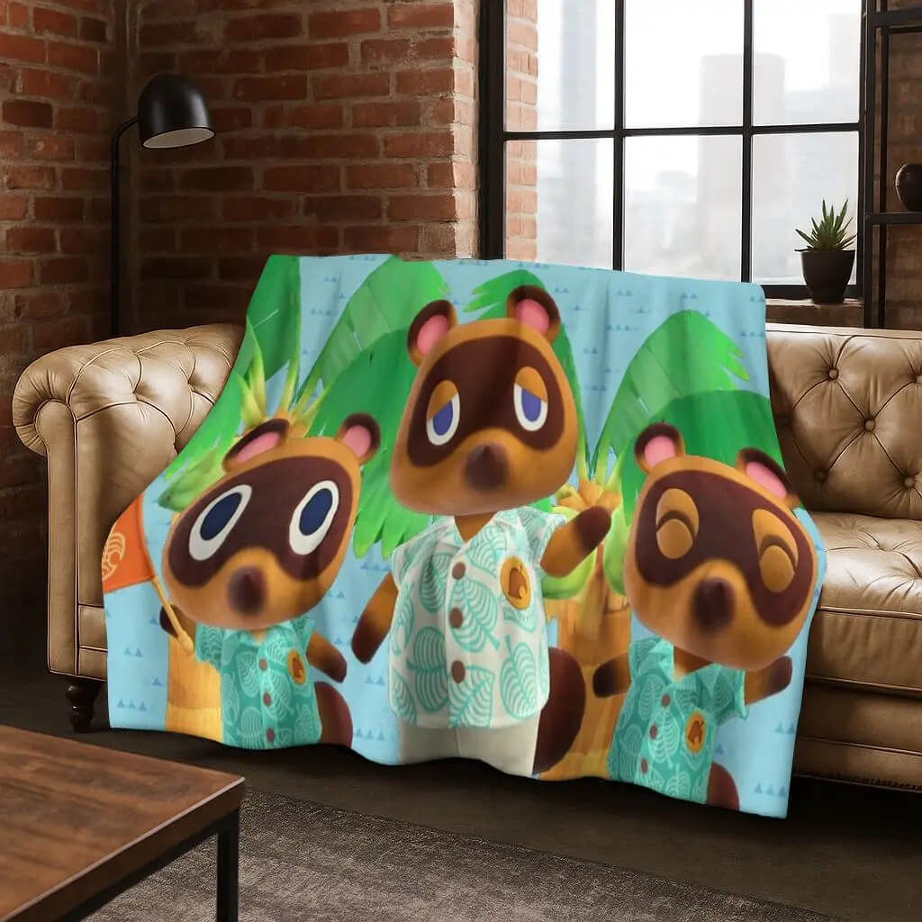 Warm flannel Animal Crossing blanket