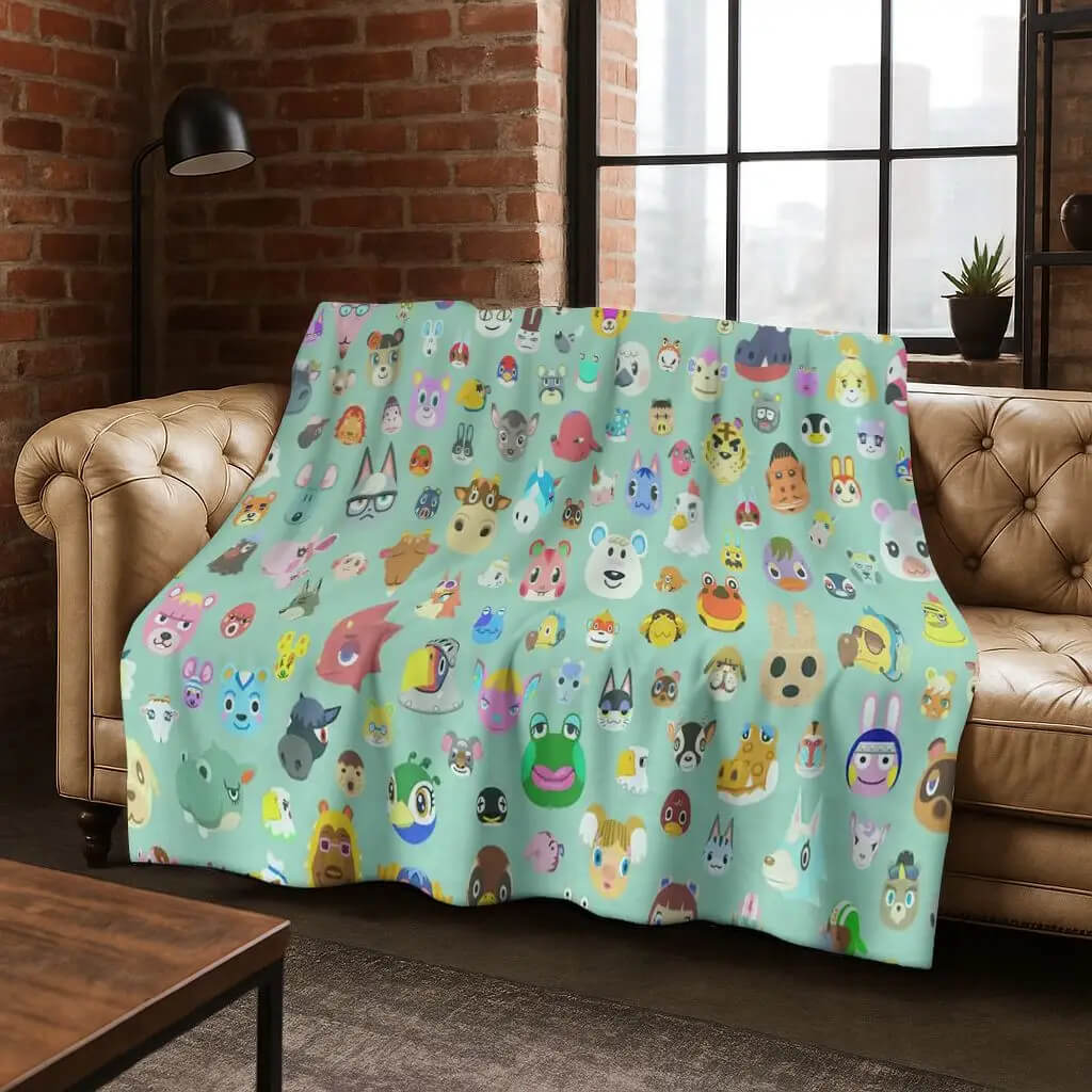 Cute cartoon gaming blanket for bedroom decor