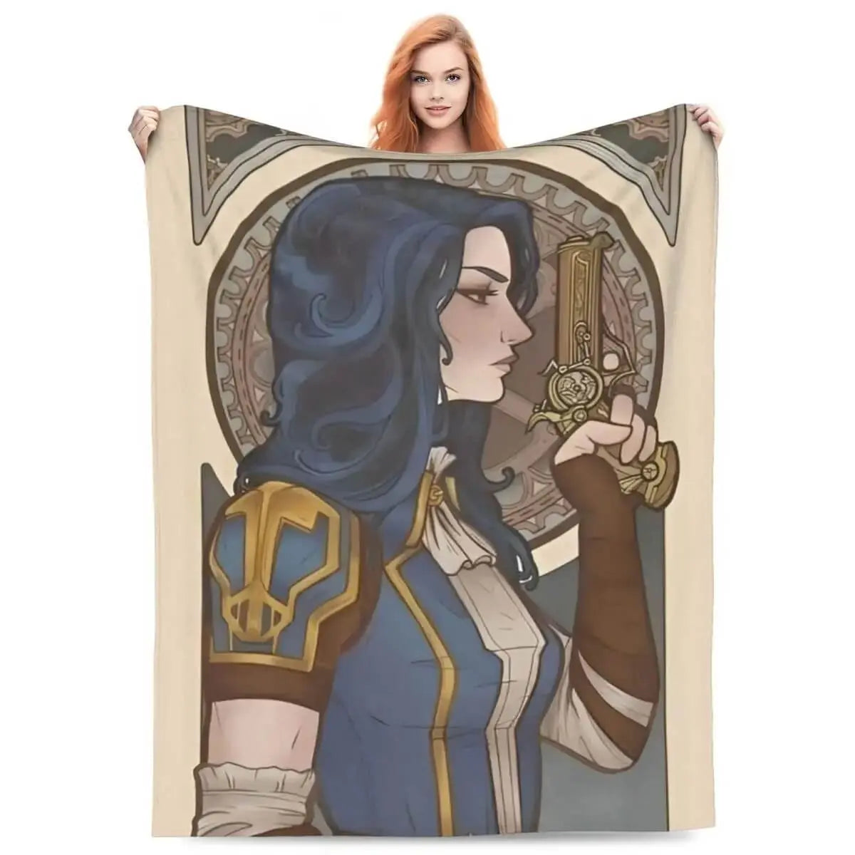 Anime Arcane Caitlyn Throw Blanket