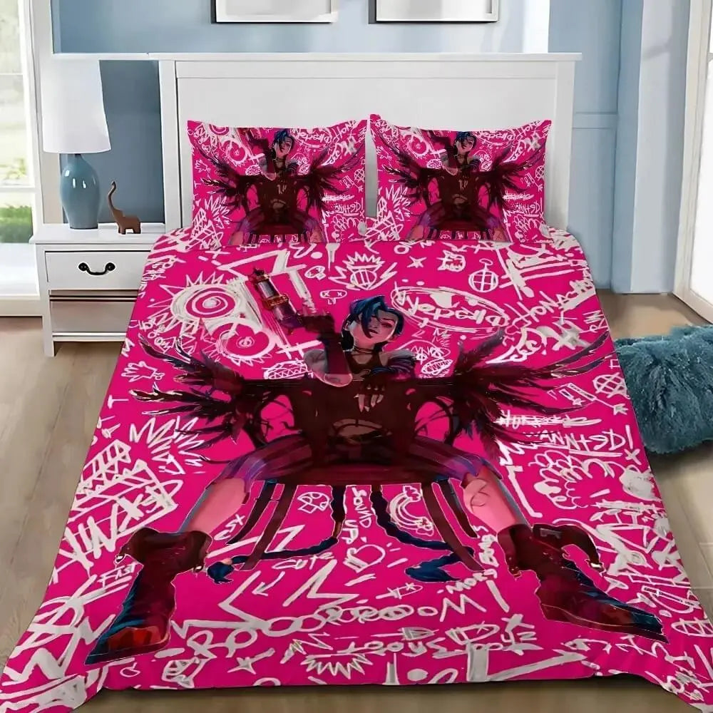 Anime Arcane Jinx League Of Legends 3D Bedding Set