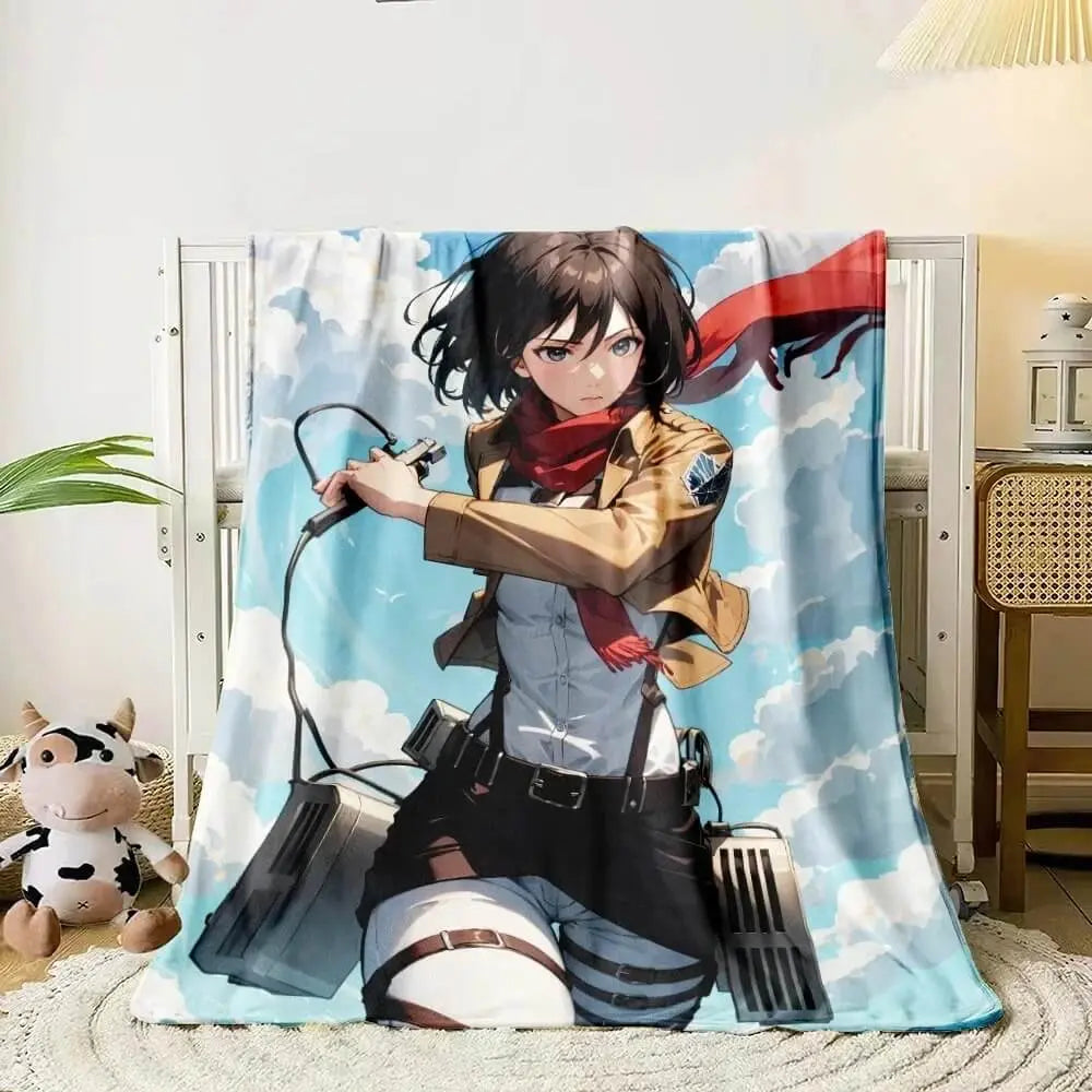 Anime Attack On Titan Mikasa Throw Blanket