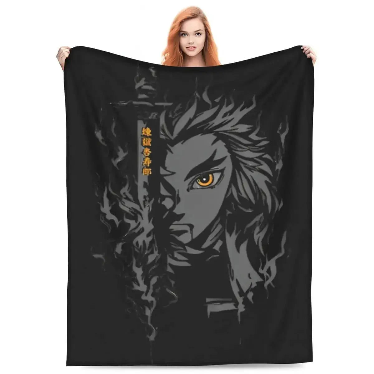 Anime Demon Slayer Kyojuro Rengoku Throw Blanket