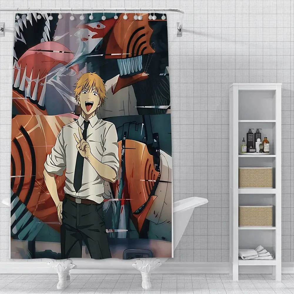 Cool waterproof Denji curtain for anime fans