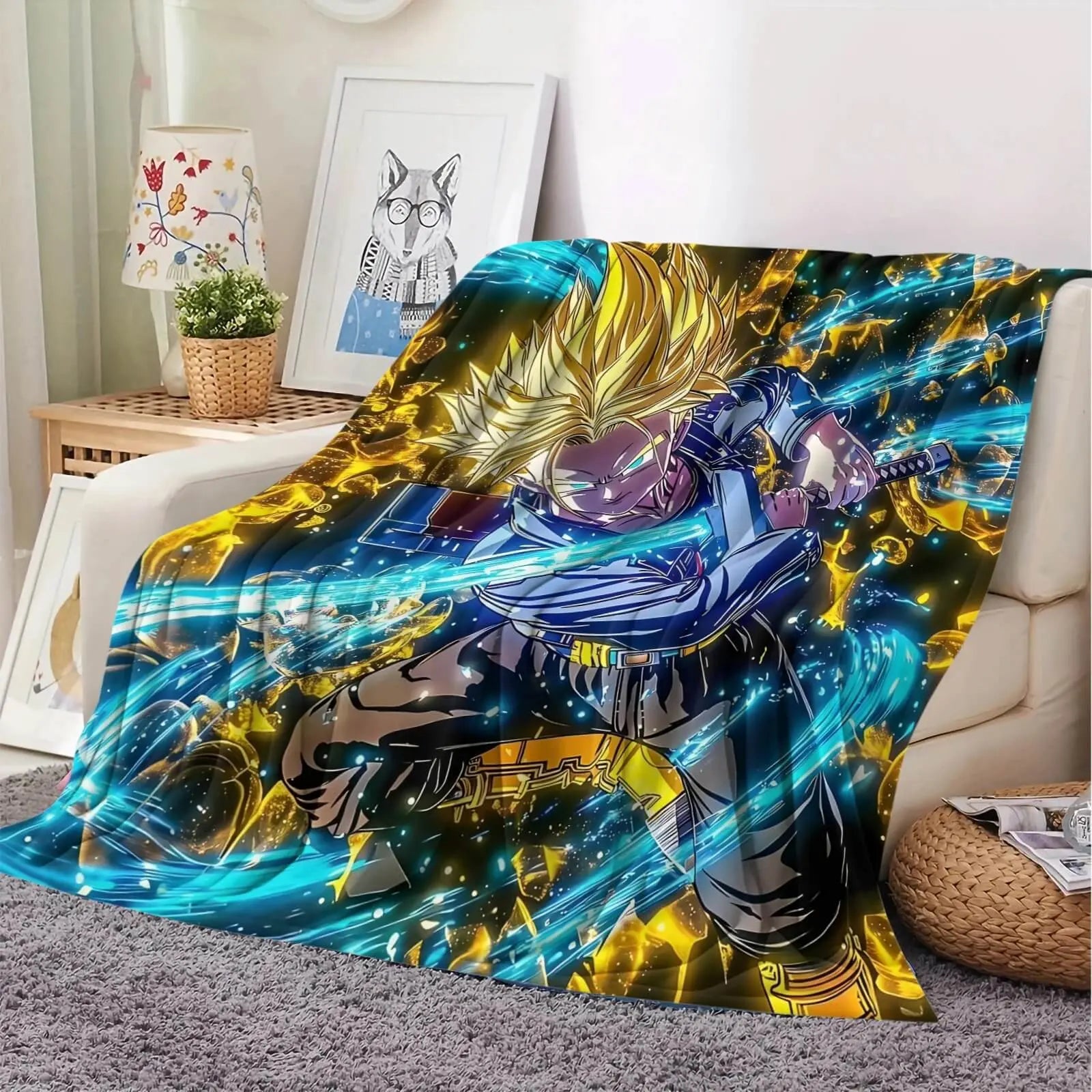Anime Dragon Ball Z Trunk Throw Blanket