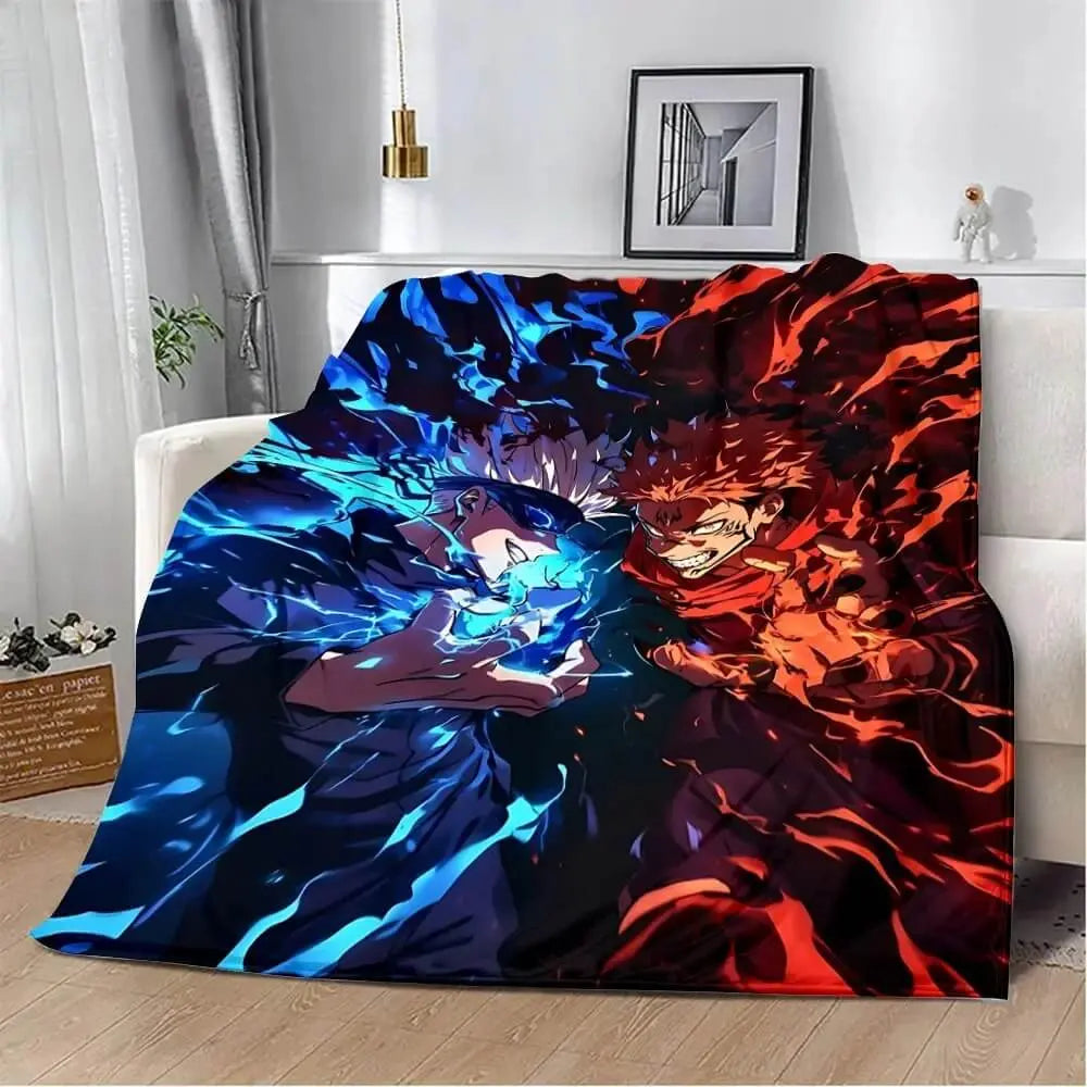 Anime Jujutsu Kaisen Gojo & Itadori Throw Blanket