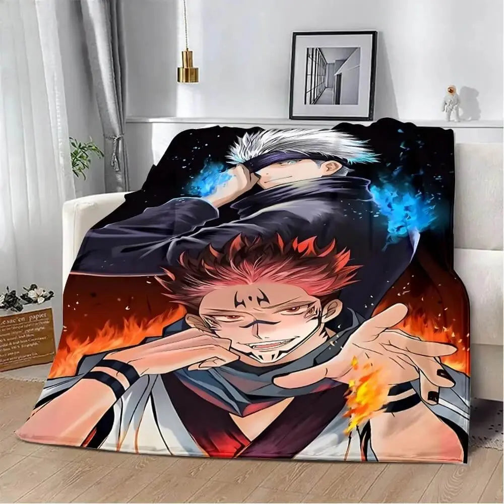 Anime Jujutsu Kaisen Gojo & Sakuna Throw Blanket