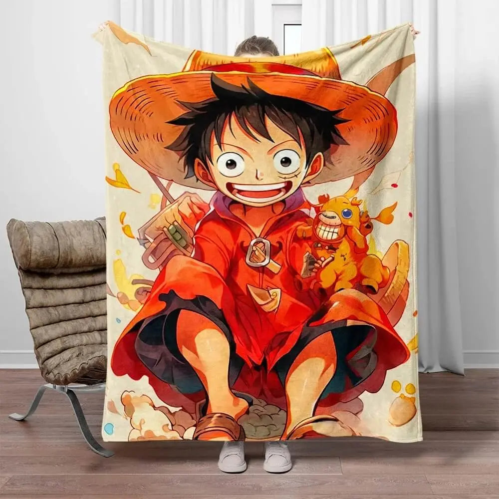 Anime One Piece Monkey D Luffy Throw Blanket