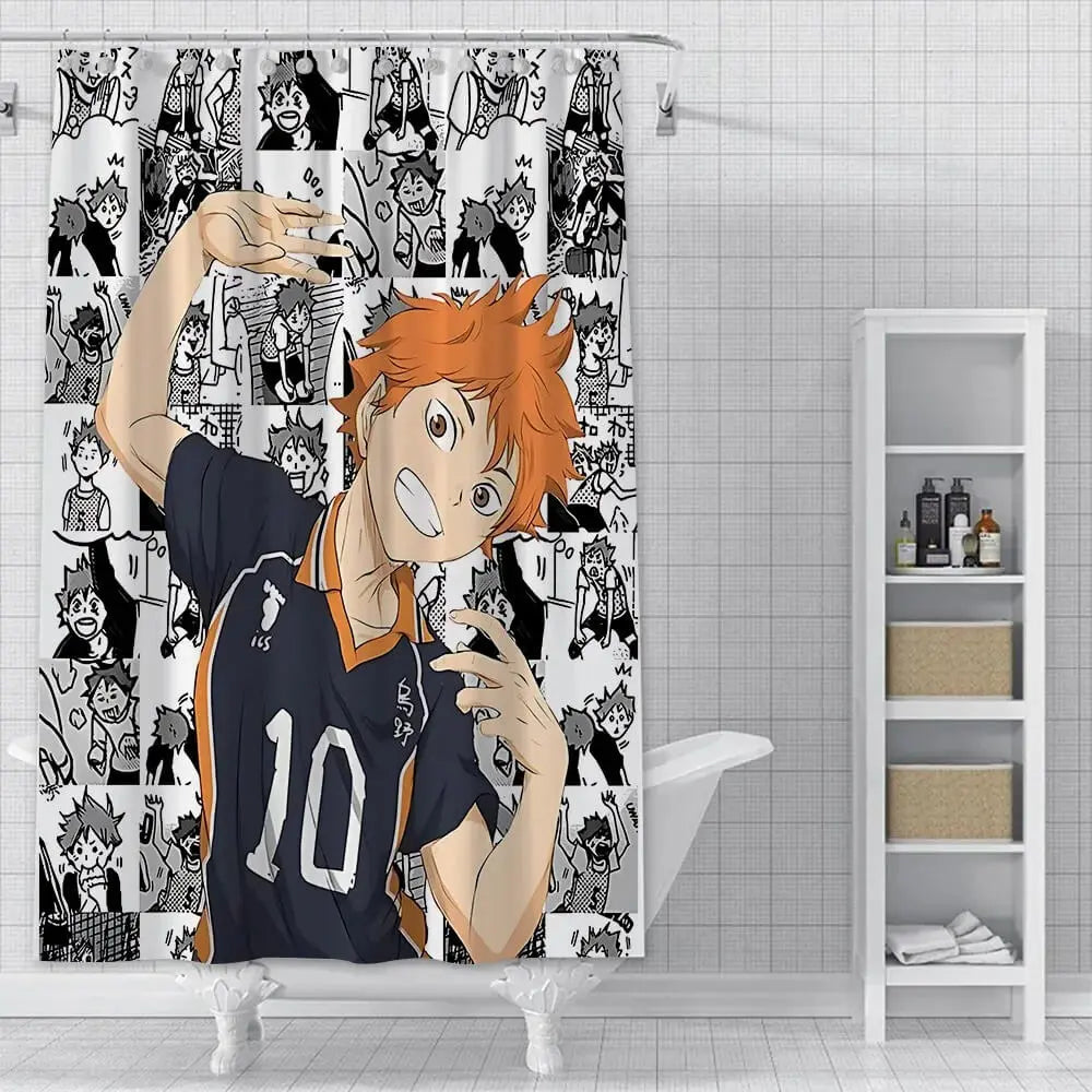 Hinata waterproof polyester shower curtain for fans