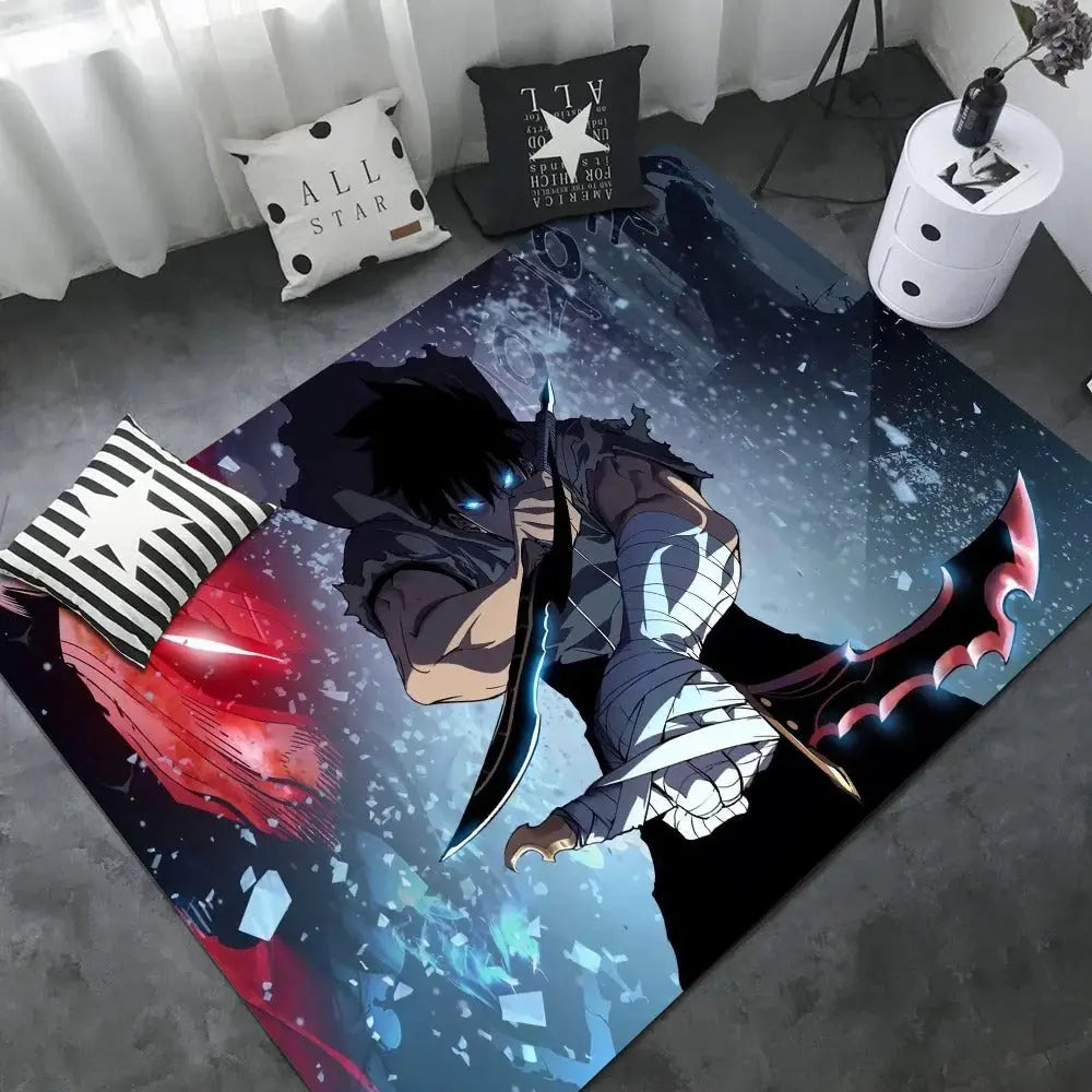 Solo Leveling anime carpet non-slip rug for bedroom decor