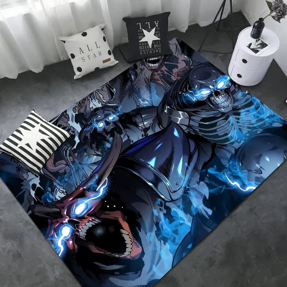 Solo Leveling anime rug in modern bedroom interior style