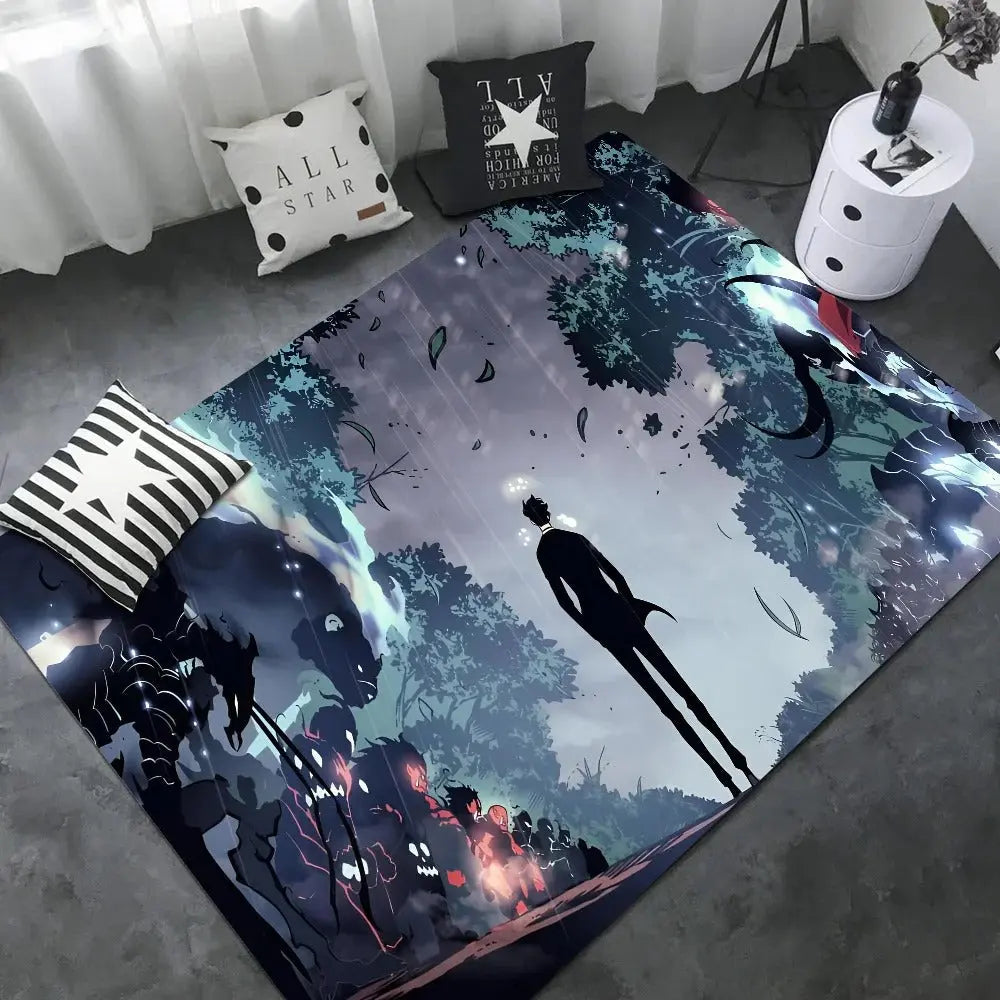 Solo Leveling anime rug non-slip carpet for living room