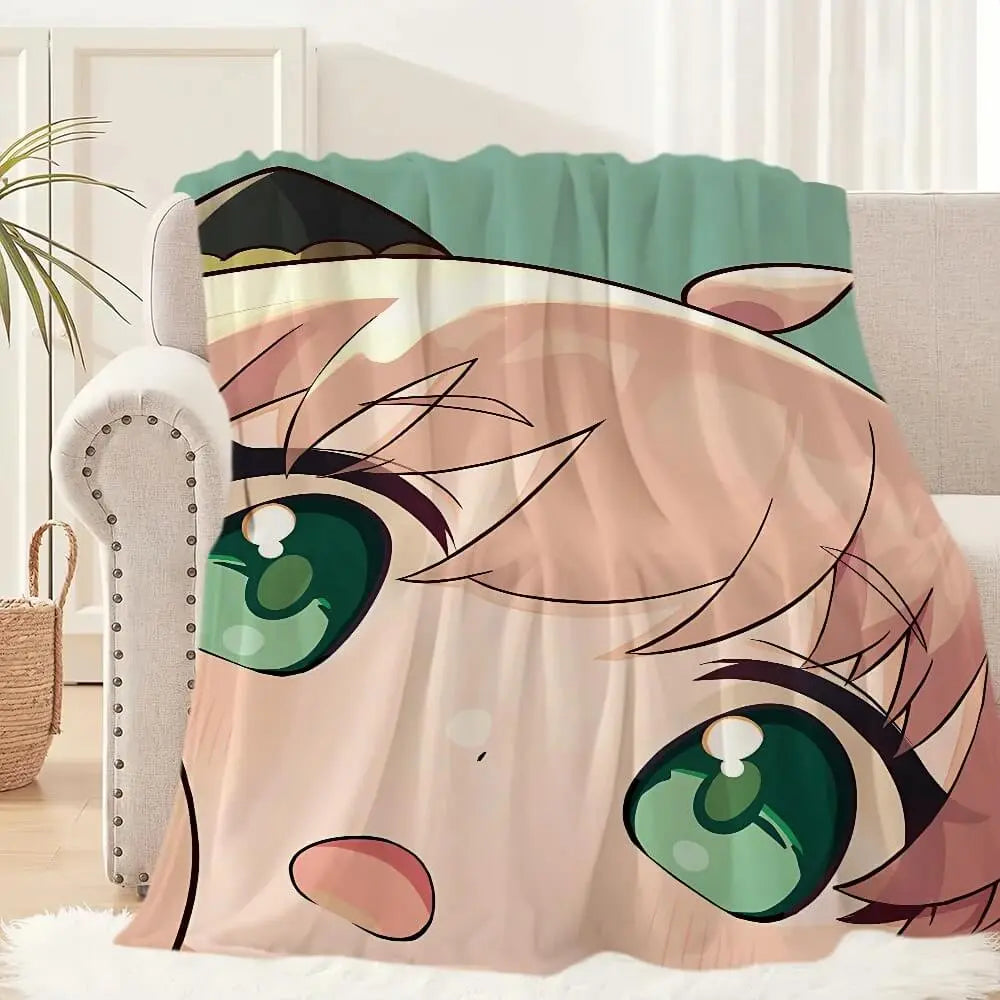 Anime Spy X Family Anya Roger Throw Blanket