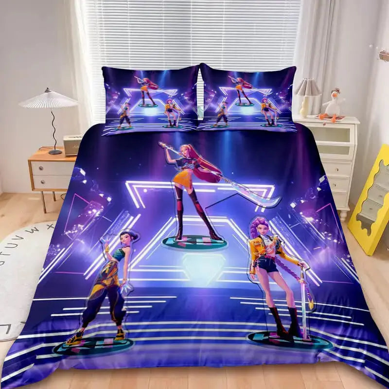 Cozy anime duvet cover for K-pop fans