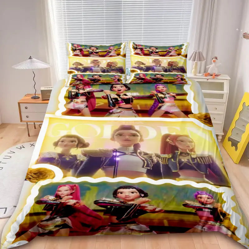 Anime and Kpop themed bedding set for fans