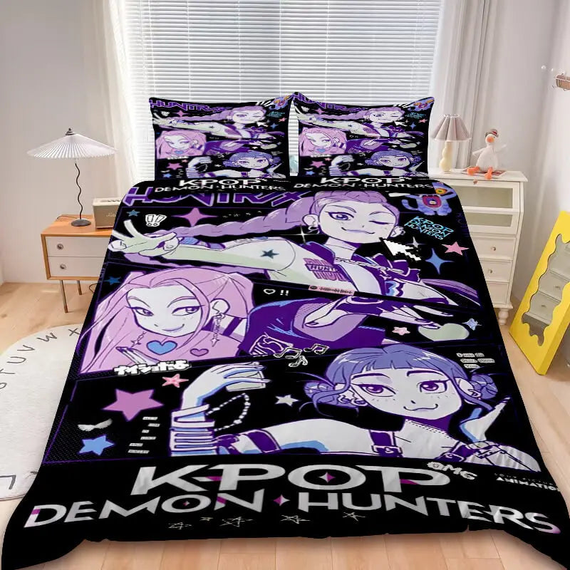 Demon Hunters anime duvet cover for cozy sleep