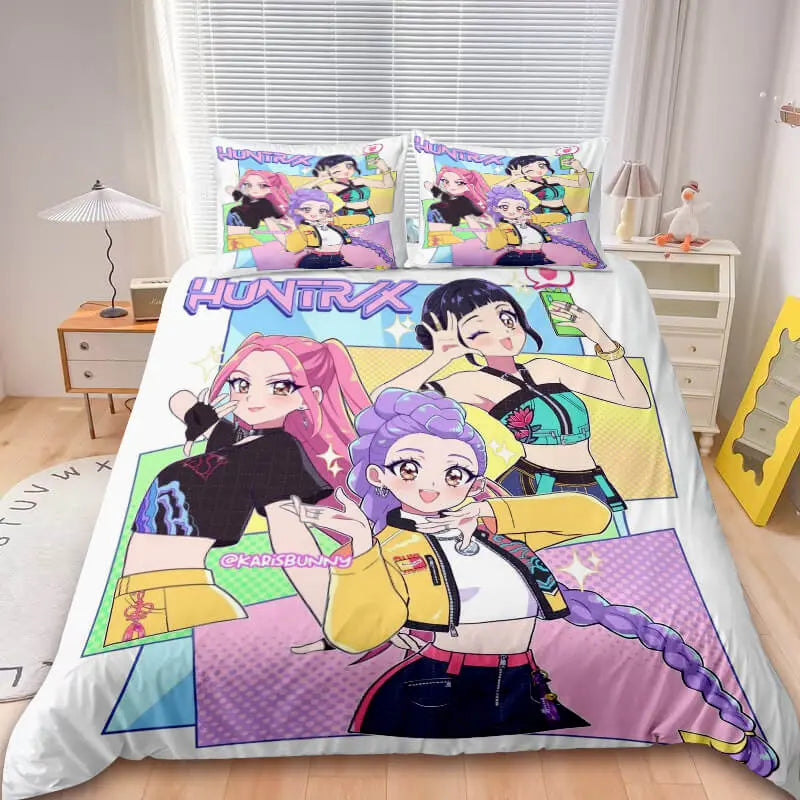 High-quality anime cartoon bedding set for otaku rooms