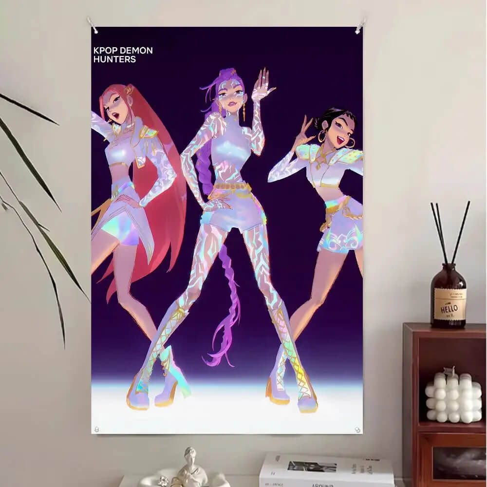 Demon hunters poster-style tapestry for fans