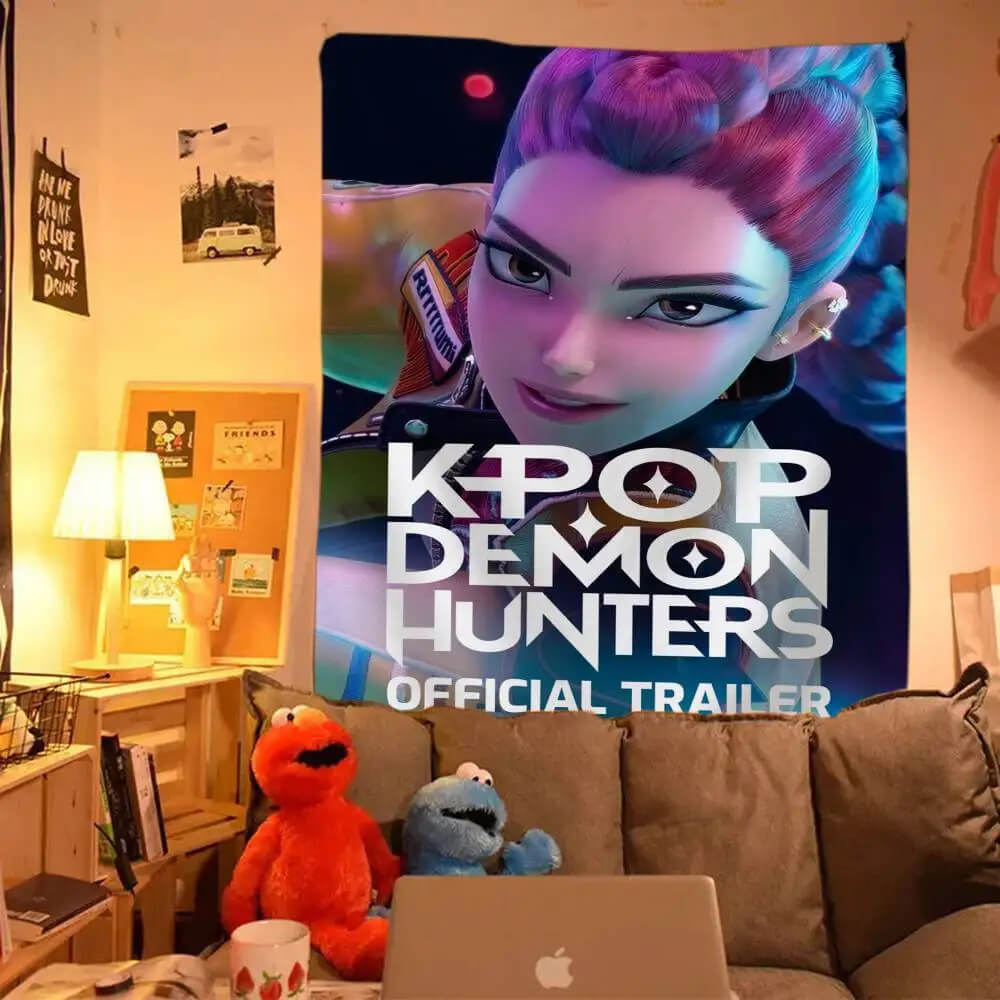 Anime Kpop stylish Demon Hunters tapestry poster