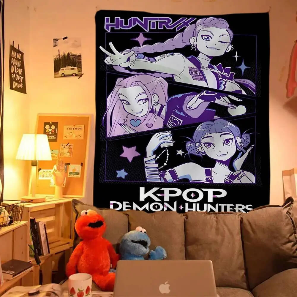 Anime Kpop Demon Hunters Tapestry wall hanging