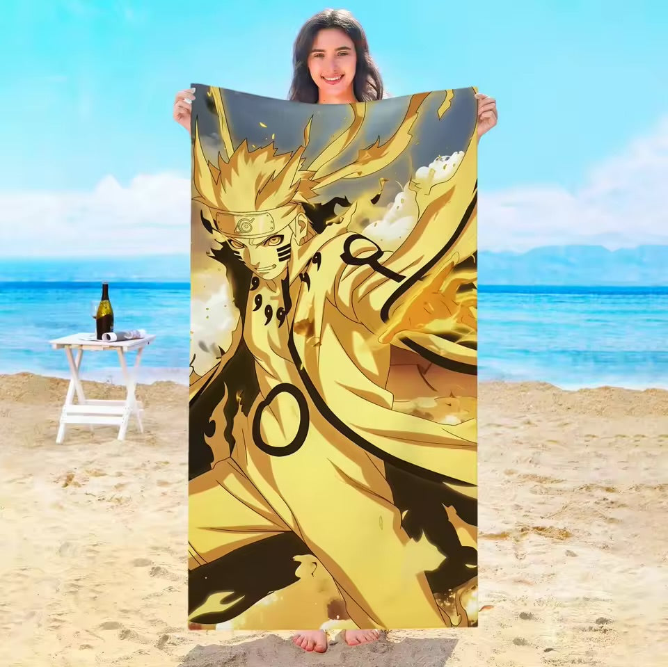 Anime kids beach towel