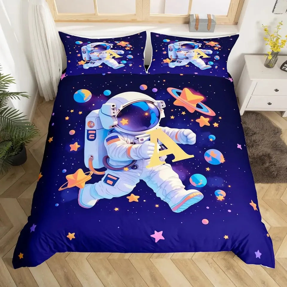 Astronaut Printed Quilt Cover Set for Kids Bedroom