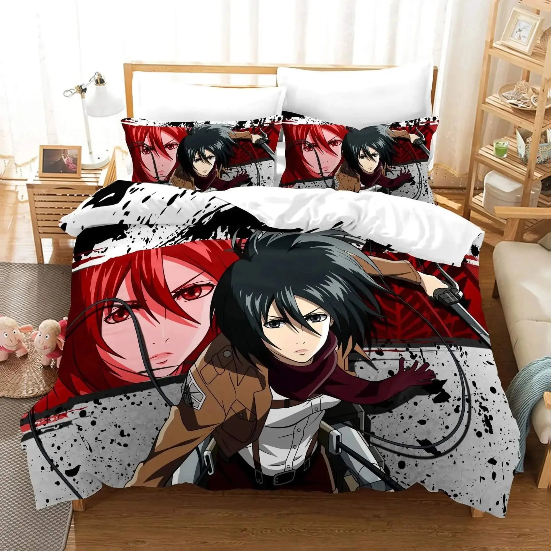 Attack on Titan Anime Mikasa Bedding Set