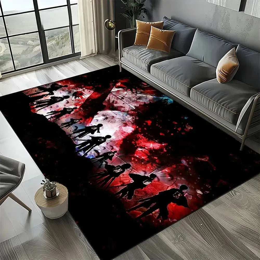 Attack on Titan sofa mat with dark anime art of Titans and soldiers